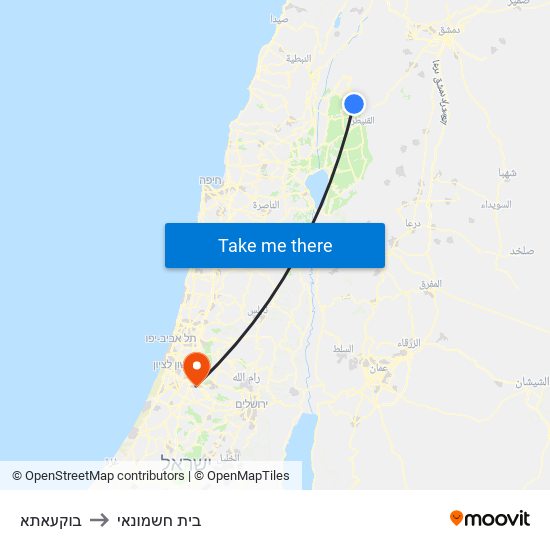 בוקעאתא to בית חשמונאי map