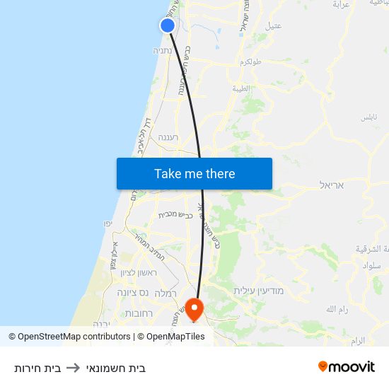 בית חירות to בית חשמונאי map