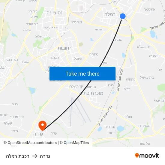 רכבת רמלה to גדרה map