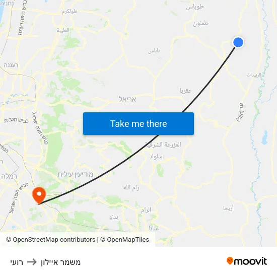 רועי to משמר איילון map