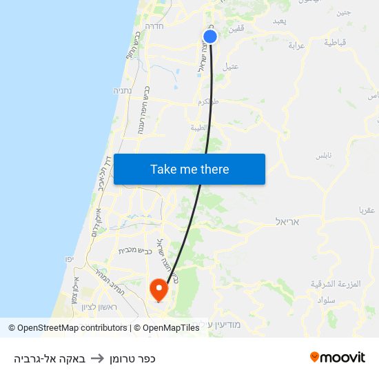 באקה אל-גרביה to כפר טרומן map