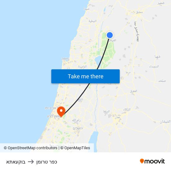 בוקעאתא to כפר טרומן map