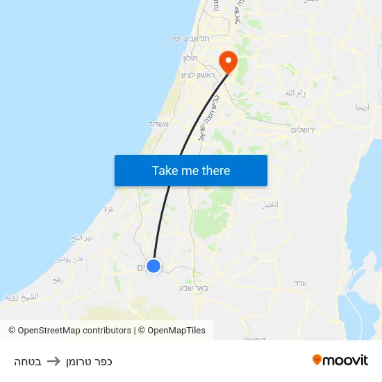 בטחה to כפר טרומן map