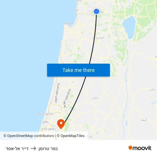 דייר אל-אסד to כפר טרומן map