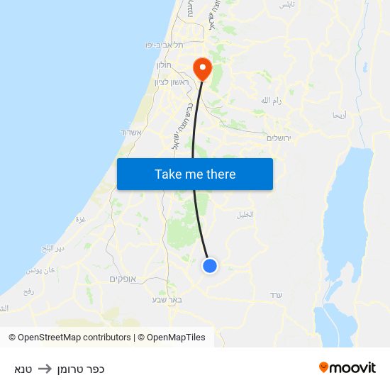 טנא to כפר טרומן map