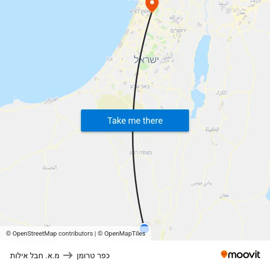 מ.א. חבל אילות to כפר טרומן map