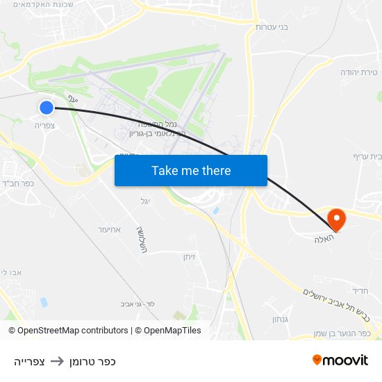 צפרייה to כפר טרומן map