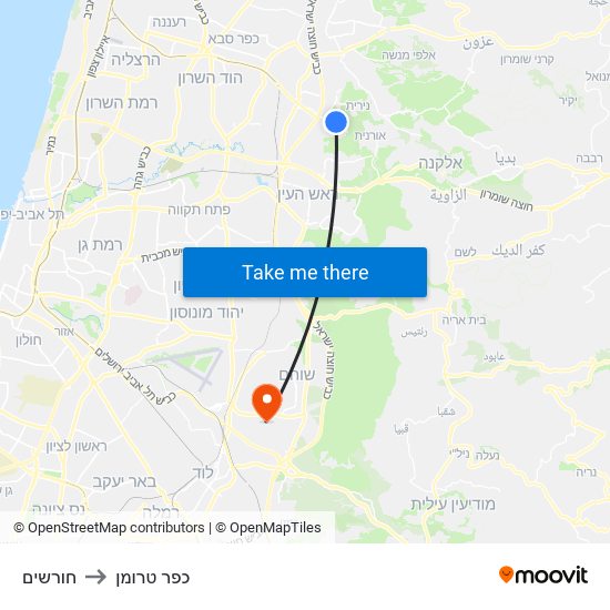 חורשים to כפר טרומן map