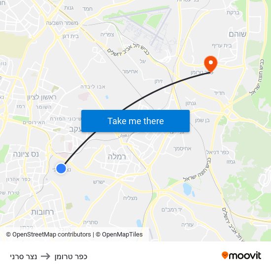 נצר סרני to כפר טרומן map