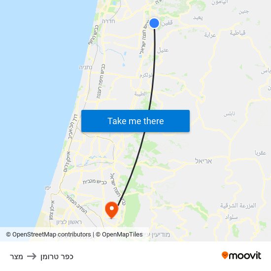 מצר to כפר טרומן map