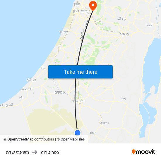 משאבי שדה to כפר טרומן map