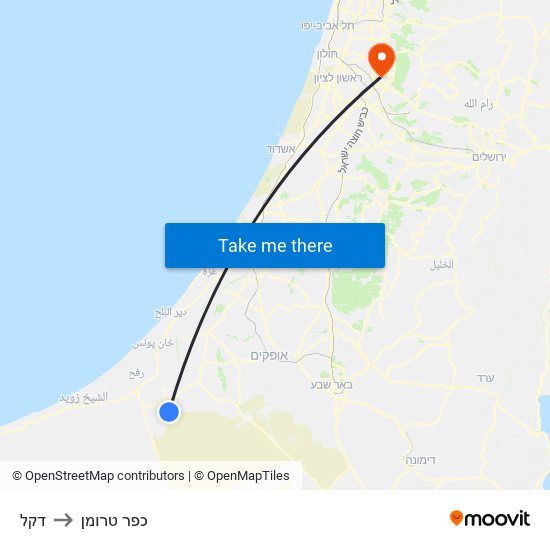 דקל to כפר טרומן map