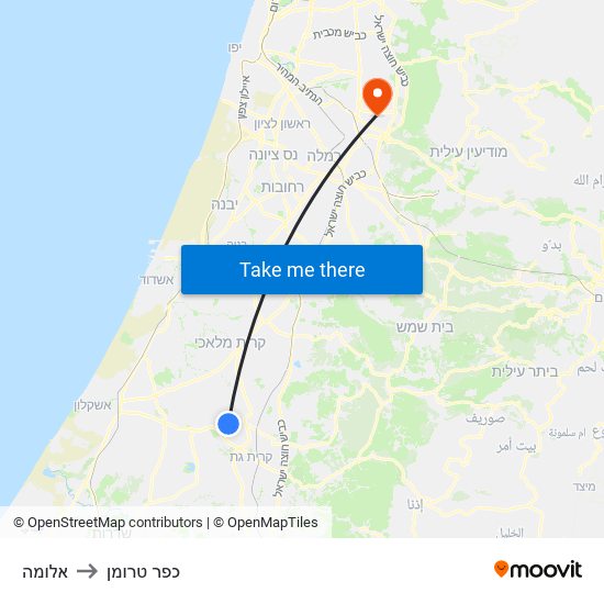 אלומה to כפר טרומן map