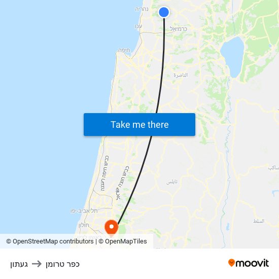 געתון to כפר טרומן map