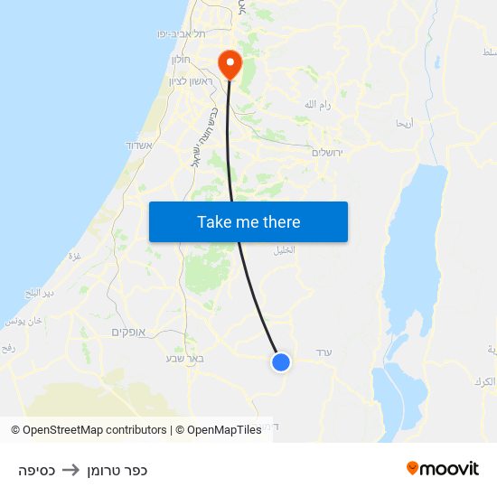 כסיפה to כפר טרומן map