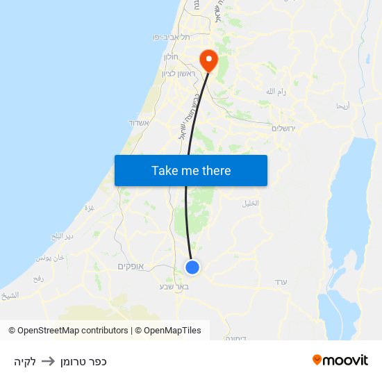 לקיה to כפר טרומן map