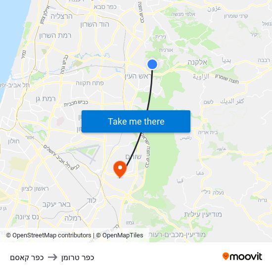 כפר קאסם to כפר טרומן map