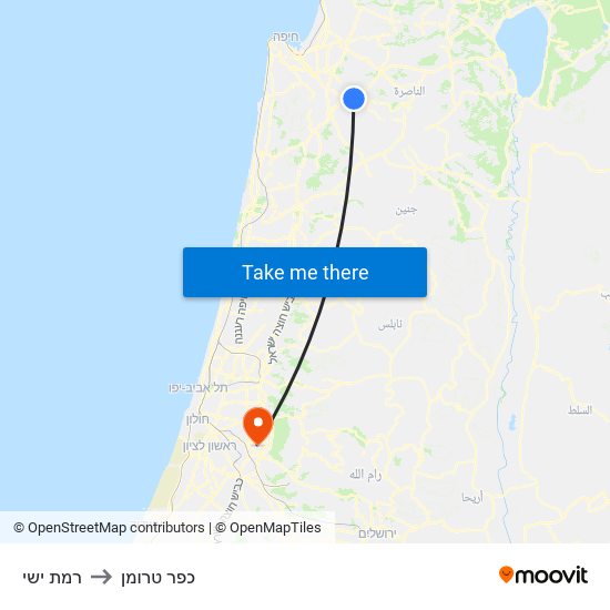 רמת ישי to כפר טרומן map