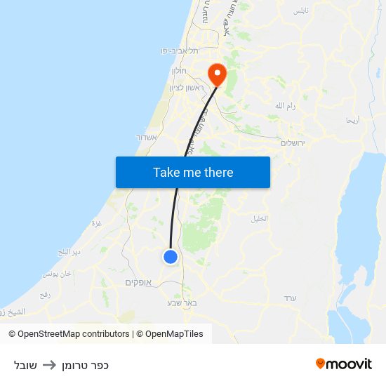 שובל to כפר טרומן map