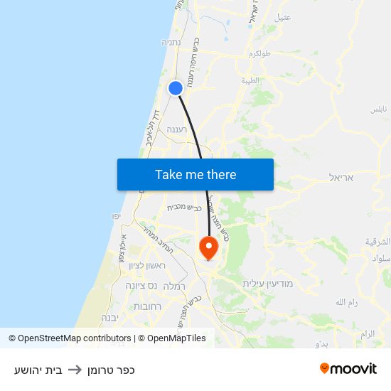 בית יהושע to כפר טרומן map