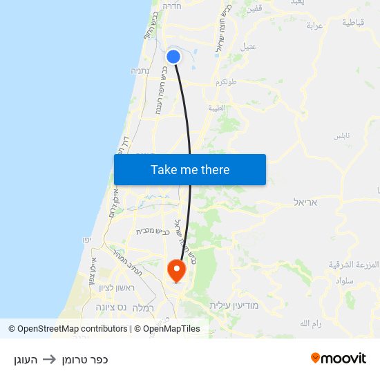 העוגן to כפר טרומן map