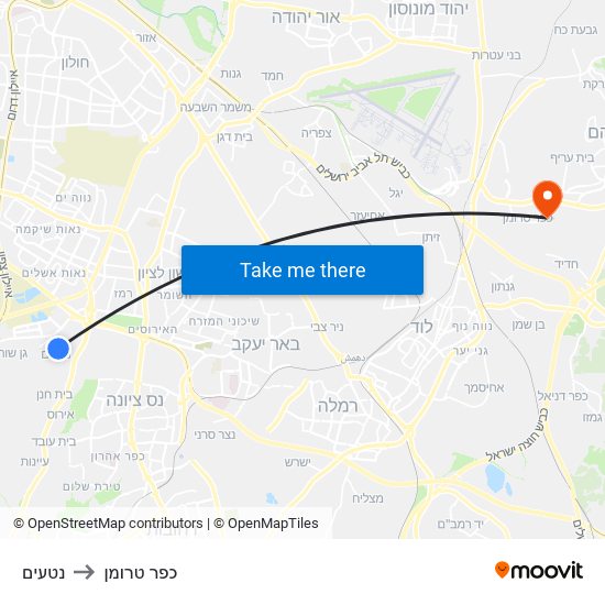 נטעים to כפר טרומן map