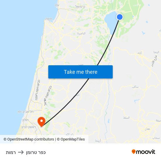 רמות to כפר טרומן map