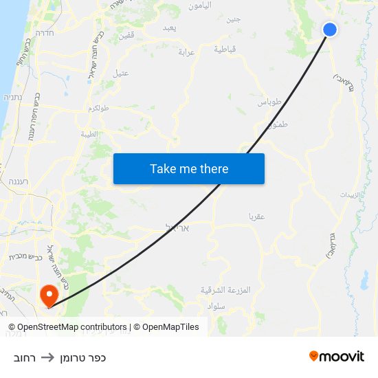 רחוב to כפר טרומן map