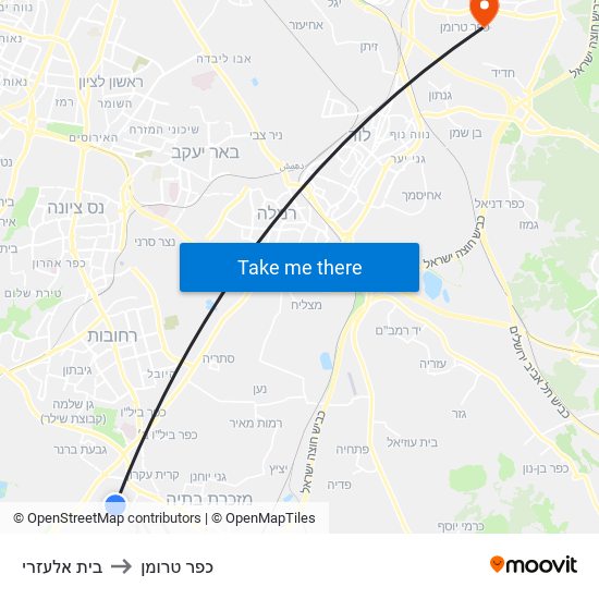 בית אלעזרי to כפר טרומן map