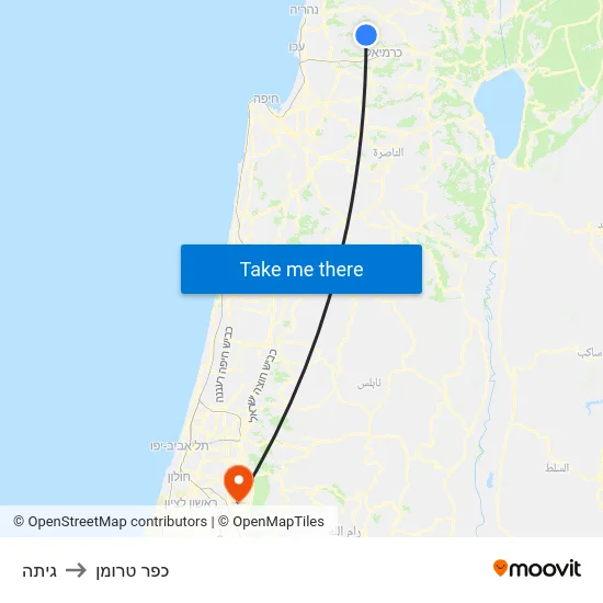 גיתה to כפר טרומן map