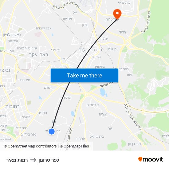 רמות מאיר to כפר טרומן map