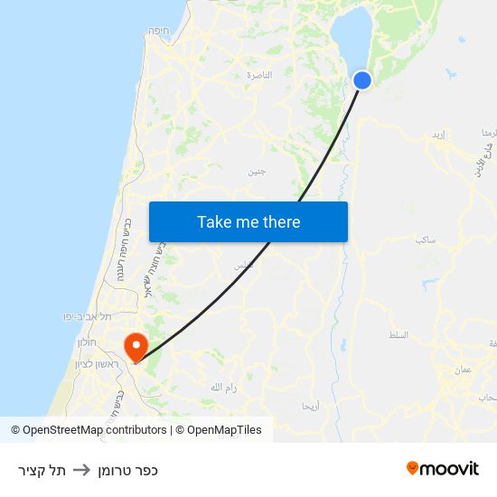 תל קציר to כפר טרומן map