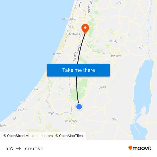 להב to כפר טרומן map