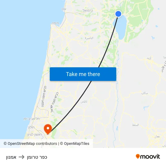 אמנון to כפר טרומן map