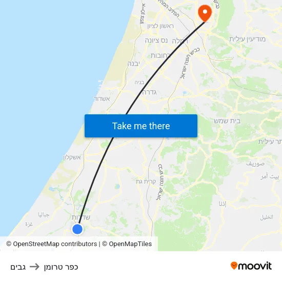 גבים to כפר טרומן map