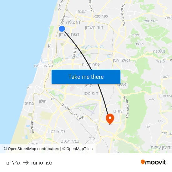 גליל ים to כפר טרומן map