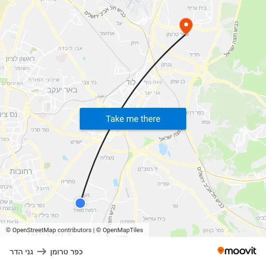 גני הדר to כפר טרומן map