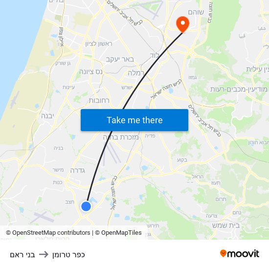 בני ראם to כפר טרומן map