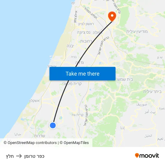 חלץ to כפר טרומן map
