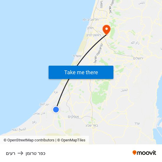 רעים to כפר טרומן map