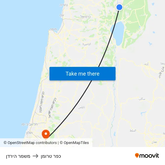 משמר הירדן to כפר טרומן map