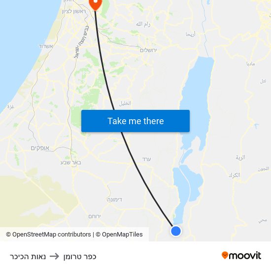 נאות הכיכר to כפר טרומן map