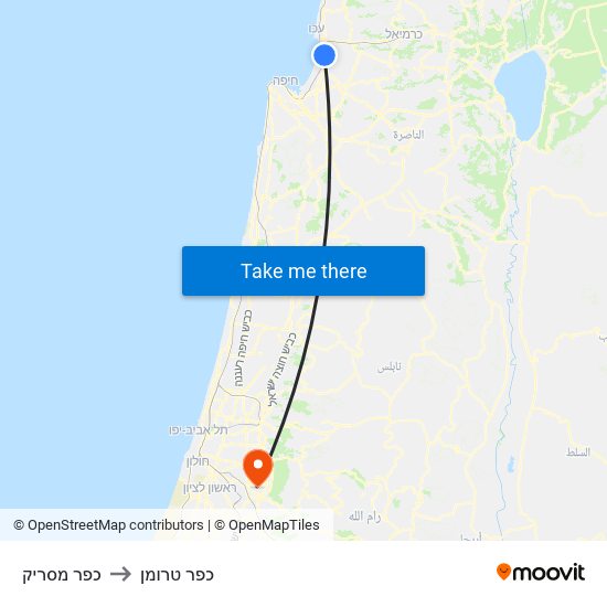 כפר מסריק to כפר טרומן map