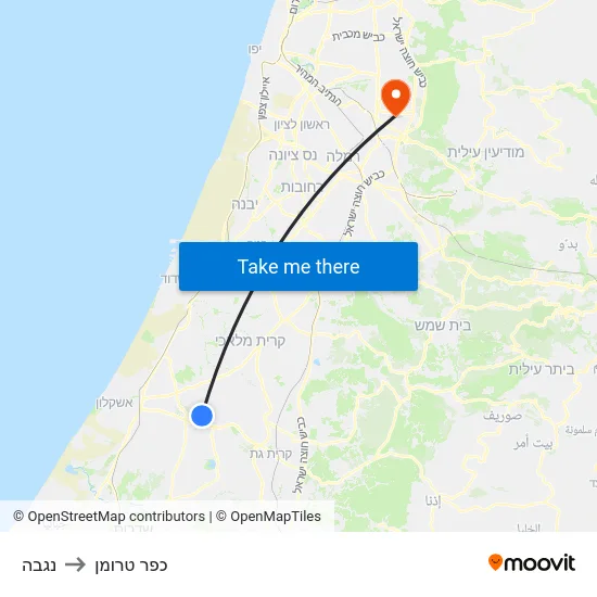 נגבה to כפר טרומן map