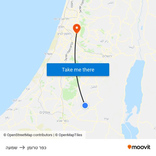 שמעה to כפר טרומן map