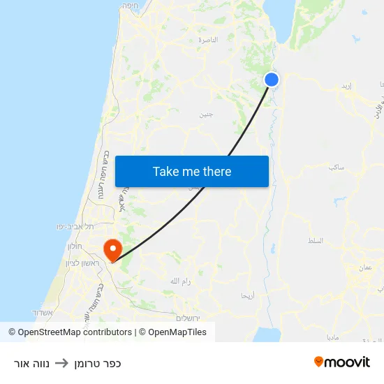 נווה אור to כפר טרומן map