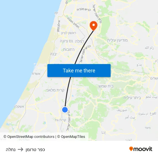 נחלה to כפר טרומן map