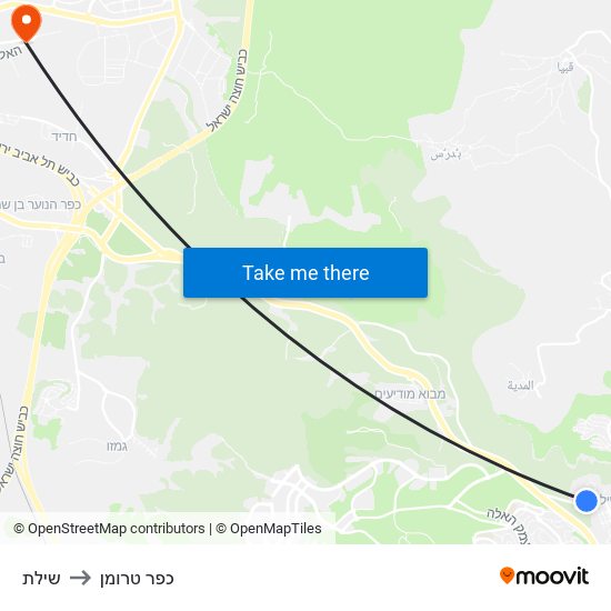 שילת to כפר טרומן map