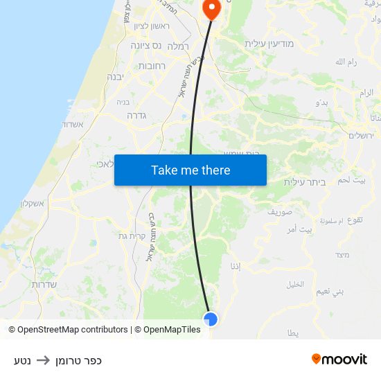 נטע to כפר טרומן map