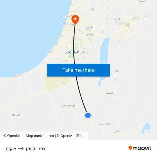 צוקים to כפר טרומן map